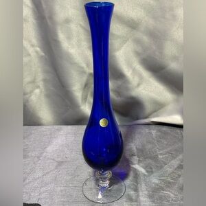 Cristallo Al Piombo Cobalt Blue Tall Vase, see pictures